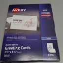 Avery Printable Half-Fold Greeting Cards, Envelopes Included, 5.5" x 8.5", Matte White, Inkjet Printer Compatible, 30 Blank Cards Total, Great for Product Branding, Marketing, and More (8316)