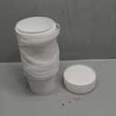 Gerrii 10 Pack White Plastic Bucket with Handle and Lid Food Storage Bucket Containers All Purpose Pail for Multipurpose Paint Water Art Crafts Projects Garage Organization (White,1.5 Quart)