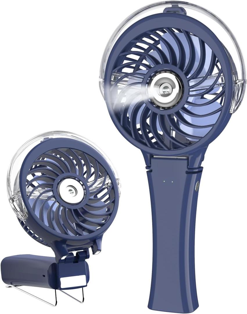 HandFan Upgraded Portable Handheld Misting Fan, Rechargeable Personal Mister Fan, Spray Water Mist Fans, Mini Cooling Hand Fans for Summer Beach Travel Concerts, Gifts for Women(Royal Blue), 4.1 x 1.57 x 8.6 inches