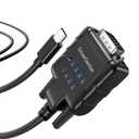 DriverGenius SerialPulseX USB-C to Serial RS232 DB9 Adapter with 9 x LED Indicators - Prolific PL2303GC - Compatible with Windows 11, macOS 15, Linux (USB232A-E-C, 3ft/1m)