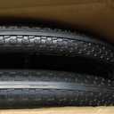 2 Pcs 20" Flat Free Tires Polyurethane Non-inflated Tires Wheels, 20x2 Inch Tire with 3/4 Ball Bearings, 2.44" Centered Hub for Wheelbarrow, Garden Carts, Garden Trailers, Roofing Equipment