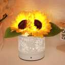 Birthday Gifts for Women,Sunflower Flower Touch Lamp,Rechargeable Cordless Lamp 3-Colour Dimming Night Light for Festival,Restaurant,Bedroom,Office Home Decor Gifts for Women Mom