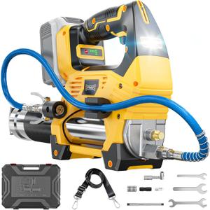 DIYtoolifz Cordless Grease Gun Compatible with DeWalt 20V Battery, 12000PSI High Pressure, 3-Speed&Brushless Motor, 9oz/min Max Flow, 2-in-1 for Cartridge/Bulk Grease, 39.4Hose&4 Couplers(Tool Only)