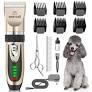 oneisall Dog Clipper Low Noise, Dog Grooming Kit with Rechargeable, Pet Shaver Cordless Electric Quiet Hair Clipper Set for Dogs Cats Pets（Gold）