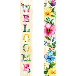 2 Pcs Spring Summer Welcome Floral Porch Banners Butterfly Flower Hanging Flag Porch Sign for Front Door Wall Porch Banners Vintage Spring Decorations Seasonal For Yard Indoor Outdoor Decorations 2 Pcs Spring Summer Welcome Floral Porch Banners Butterfly Flower Hanging Flag Porch Sign for Front Door Wall Porch Banners Vintage Spring Decorations Seasonal For Yard Indoor Outdoor Decorations