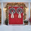 Wreath Sash for Front Door - 2 Pack 55 Inch Brulap Ribbon for Wedding, Baby Shower, Christmas Decor, Embroidery, Blank