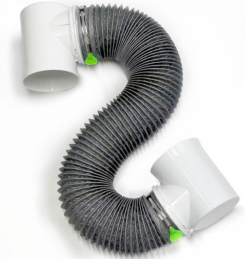 Dryer Vent Hose For Tight Space,90 Degree Dryer Vent Elbow with 8ft Flexible Dryer Hose,Indoor Dryer Vent Connector Kit for SpaceSaving