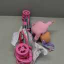 Baby Doll with Stroller Set - 12" Baby Doll with Pacifier Gift Set - Pink Fabric Baby Stroller Toy for Kids - Foldable Play Stroller for Dolls with Canopy - Baby Doll Stroller for Toddlers, Girls