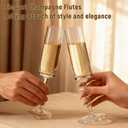 GuanQiao 24-Pack Plastic Champagne Flutes, 6oz Clear Square Disposable Toast Glasses, Heavy Duty Shatterproof Recyclable Wine Glasses for Party Wine Tasting Wedding New Years Eve Party Supplies