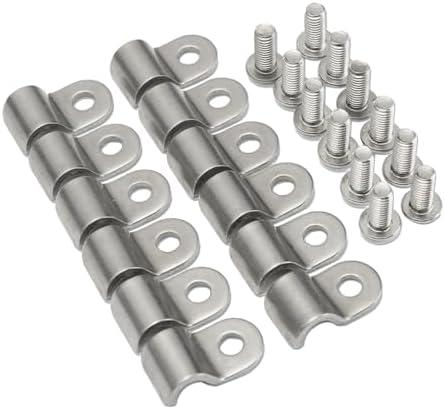 EASYBERG 3/16" Stainless Steel Brake Line Clamp with Screw Street Rod Custom Dune Buggy (17pc）