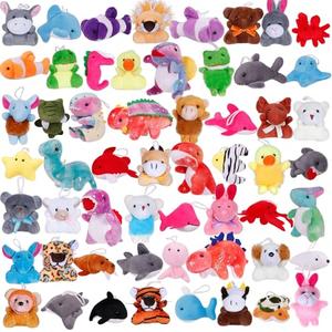 Destlife 56 Pack Small Stuffed Animals Bulk, Mini Plush Animals, Party Favors for Kid, Carnival Prizes, Treasure Box Toys for Classroom, Stuffed Toys for Stocking Stuffers, Claw Machine Filler