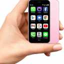 Mini Phone, 2GB +32GB Android Dual Camera Dual SIM, 3.0 Inch Mini Smartphone Unlocked, Face lD/WiFi/Bluetooth, Palm Phone for Kids, Student Pocket Cellphone (Pink)