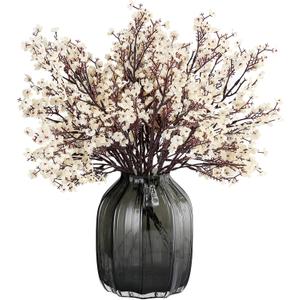 JAKY-Global Babys Breath Fabric Cloth Artificial Flowers 12 Bundle European Fake Silk Plants Decor Wedding Party Decoration Bouquets Real Touch DIY Home Garden (Champagne-12 pcs)