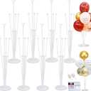 8 Sets Balloon Stand Kits, Balloon Sticks Holder with Base for Table Baby Shower Gender Reveal Graduation Birthday Wedding Anniversary Party Decorations