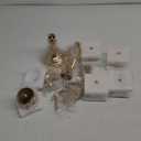 23.2 inch Tall Elegant and Chic 5 Arm Pendant Crystal Candlestick Holder Table Decoration tealight Candle Holder, Candelabra for Gorgeous Wedding/Parties Table Centerpiece (1, Gold)