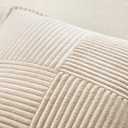 MIULEE Decorative Throw Pillow Covers for Couch Bed Livingroom 18x18 Inch Set of 2 Beige Boho Accent Throw Pllows Broadside Striped Patchwork Soft Corduroy Pillowcases
