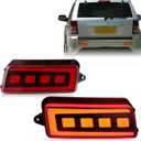 Red Lens LED DRL Rear Reflector Bumper Fog Light Brake Turn Signal Lamp 3 in 1 Compatible With Jeep Grand Cherokee 2005 2006 2007 2008 2009 2010 WK1 (RED)