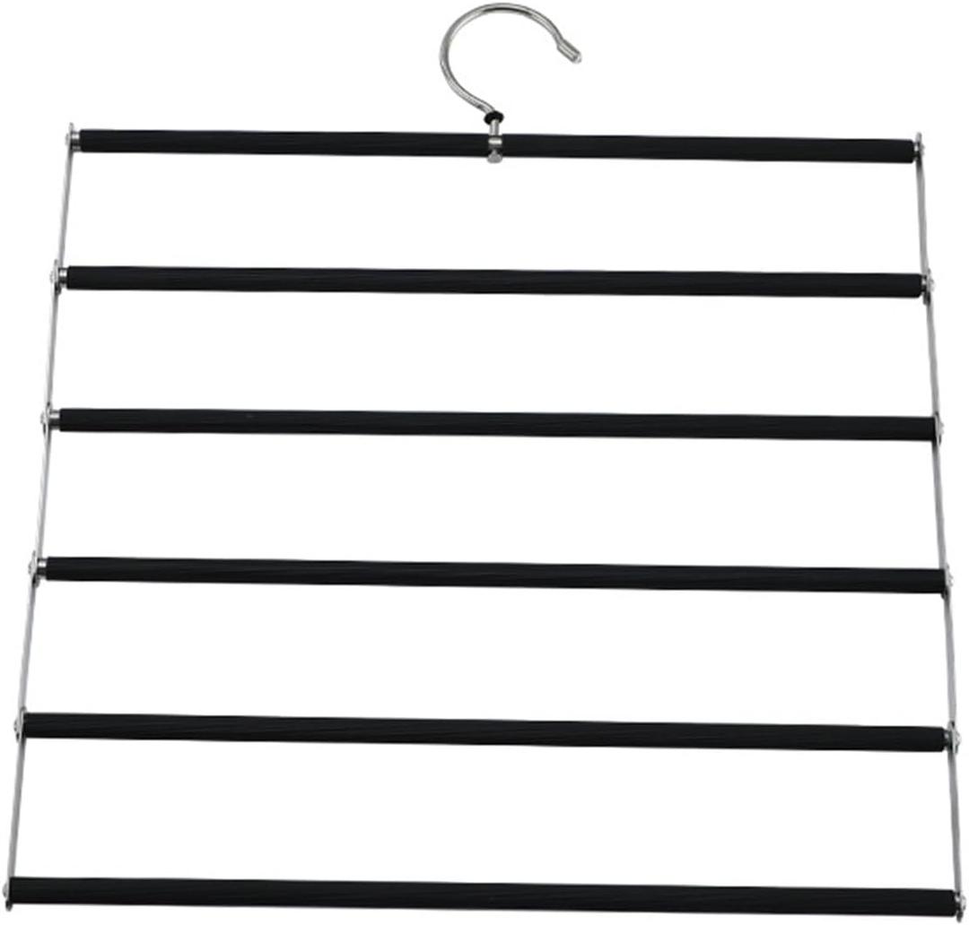Trouser Hangers Foldable Trouser Rack Trouser Storage Coat Rack Trouser Storage Pants Rack (34cm, Black)