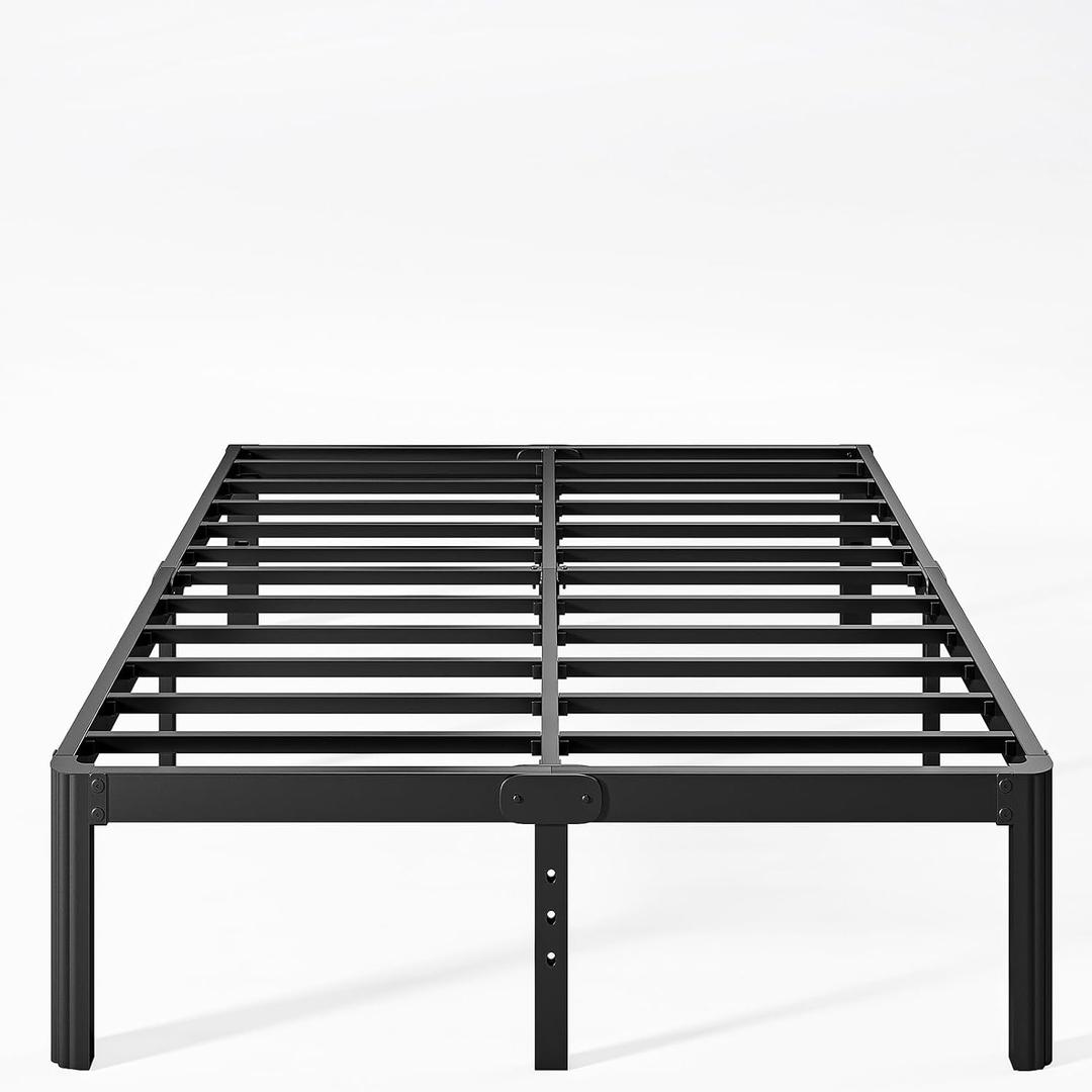 12 Inch High Platform California King Bed Frames No Box Spring Needed, Metal Cal King Bed Frame, Noise Free, Easy Assembly, Heavy Duty, Black