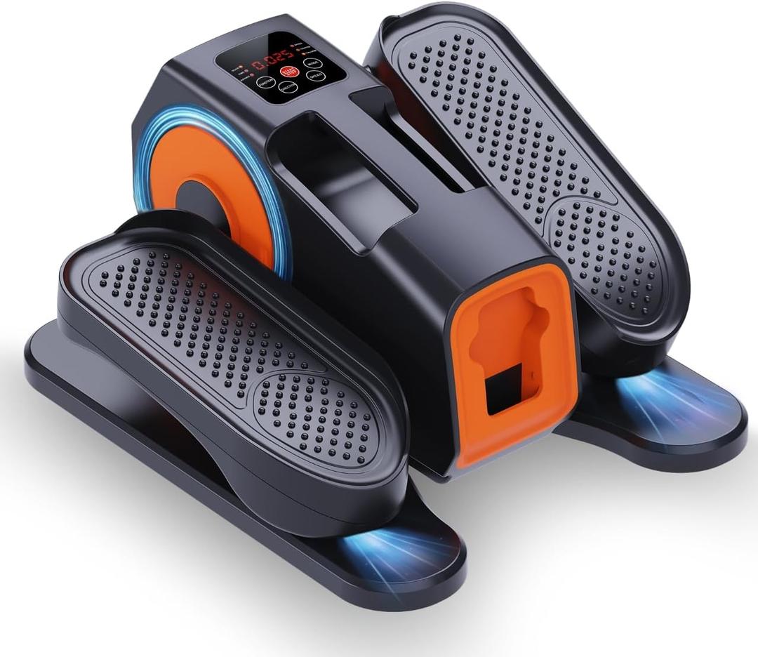 Under Desk Elliptical, Elliptical Leg Exerciser for Seniors, Home Portable Elliptical with Remote Control and 12 Adjustable Speeds, Electric Seated Pedal Exerciser (Black)