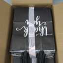 Sparkle and Bash 50 Pack Medium Black Thank You Paper Bags with Handles for Boutique, Small Business (10 x 8 x 4 In) - Black Thank You Bags