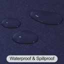 Round Fitted Tablecloth with Elastic Edge, Waterproof Plastic Table Cloth, Flannel Backed Vinyl Tablecloths Fits 40" - 44" Round Tables for Dining, Camping, Indoor and Outdoor, Dark Blue