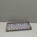 Bathroom Vanity Tray for Countertop, Small Plastic Toilet Tank Tray Versatile Storage & Organization Tray for Makeup, Perfume, Desk, Kitchen, Candles, 13.7"x6"x1.4", 35Boho1 (15multi1)