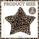 Fumete 2 Pcs 16 Inch Leopard Print Star Pillow Cheetah Throw Pillows Faux Fur Plush Star Room Decor 3D Throw Stuffed Cushion Vintage Decorative Decoration for Bedroom Sofa Chair