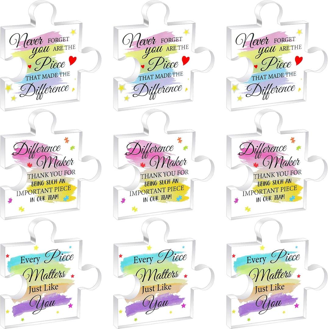 Treela 9 Pcs Appreciation Gifts for Leader Boss Employee Coworker Teacher Staff Mentor Coach Manager Spiritual Acrylic Plaques Inspirational Birthday Gifts Bulk for Home Office