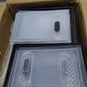 BALEINE 12 Pack Stackable Shoe Storage Boxes Fit Size 11, Thickened Clear Shoe Box Bins with Lids, Plastic Foldable Organizer Sneaker Storage Containers (X-Large, Black)