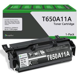 T650A11A Black High Yield Toner Cartridge(1-Pack) Compatible Replacement for Lexmark T656(T650A11A) Toner Cartridge Work for T650n T650dn T650dtn T652n T652dn T652dtn T654dn T654dtn T656dne Printer