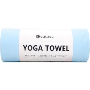 Eunzel Hot Yoga Towel Non Slip Yoga Mat Towel Non-Slip Sweat Absorbent Towel for Hot Yoga, Pilates and Workout 72" x 26.5", Blue