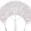 DUNHAO COS Queen Elizabeth Costume Collar Gothic Lace Stand Up Collar Tudor Queen Collar Cosplay Accessories (White)