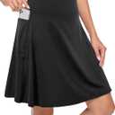 KORALHY Black XXL High Rise Knee Length Skort with Built-in Shorts for Women 4XL