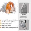 Pet Carrier Backpack Expandable for Cats and Small Dogs, Breathable Anti-Collapse Design, Airline Approved Travel Backpack for Hiking and Outdoor Use (Back Expandable-Orange)