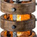 Farmhouse Wood Pendant Lights Kitchen Island, Dining Room Lighting Fixtures Over Table, Rustic Chandelier, Height Adjustable Hallway Light for Foyer Living Room Bar Restaurant (Dark Brown)