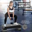 GYMMAGE Aerobic Exercise Step, Adjustable Aerobic Stepper for Exercise, Workout Step Platform for Step Up, 26.5" Step Deck with 4 6 8 Adjustable Height Risers, Women Home Gym Cardio Fitness