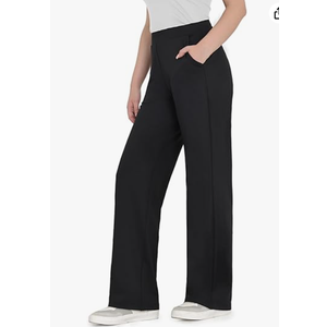 Bamans Dress Pants Women High Waisted Work Business Office Trousers Pull On Flare Yoga Slacks with Pockets, Black Trousers, Size 3XL