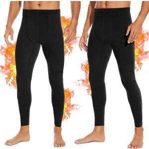 SIMIYA 2 Packs Mens Long Johns, Thermal Underwear for Men Soft Base Layer Mens Thermal Pants for Cold Weather (Medium)