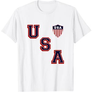 USA Vintage Hockey | 80s Throwback Hockey Jersey T-shirt T-Shirt (Small)