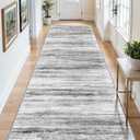 4x8 Wide Washable Runner Rug: Easy-to-Clean Runners for Hallway Entryway Kitchen Bedroom Living Room - Stain and Water Resistant Rugs with Non-Slip Backing - Soft Low-Pile Carpet Grey