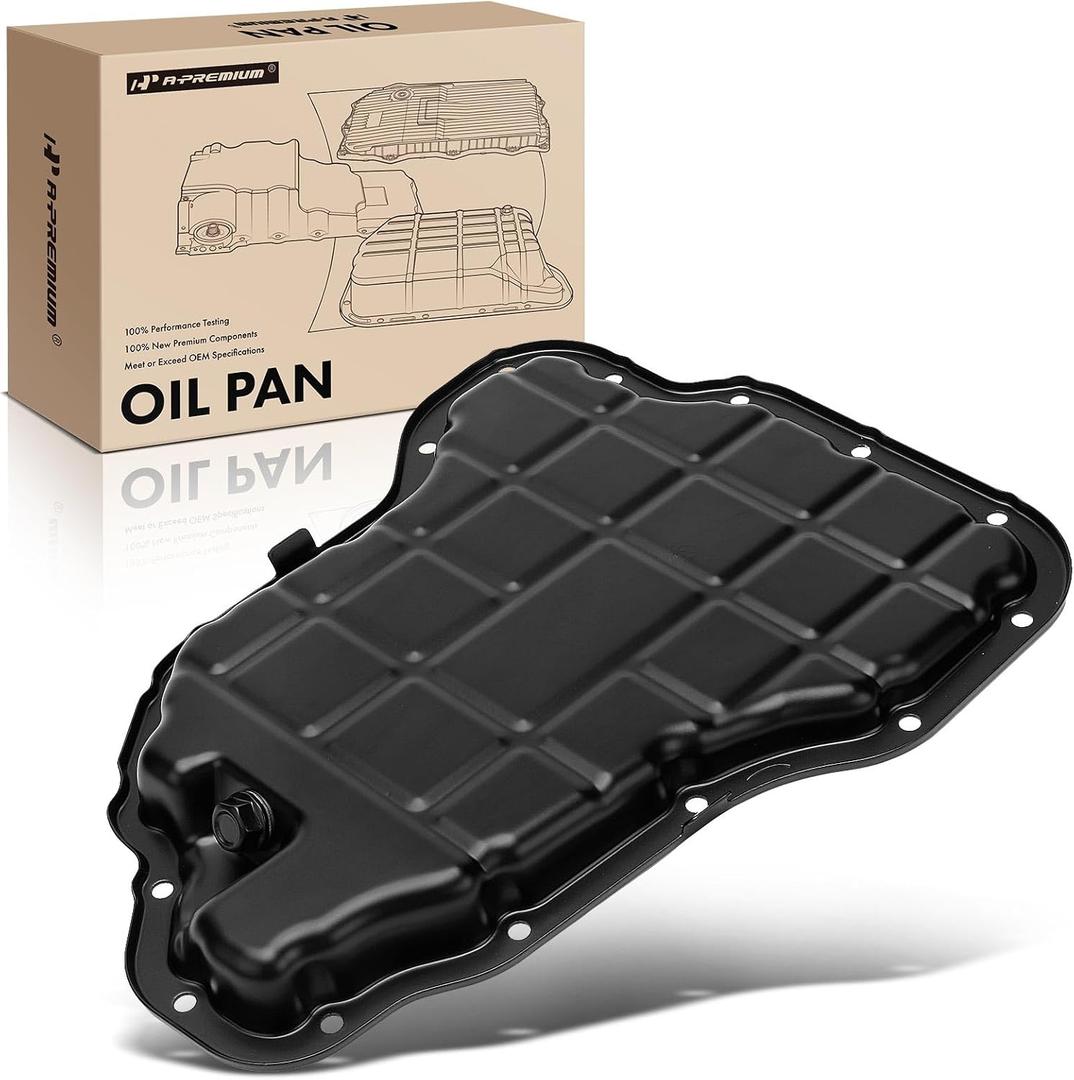 A-Premium Engine Oil Pan Sump with Drain Plug Compatible with Kia Sorento 2019-2020 3.3L, Telluride 2020-2024 3.8L, Cadenza 2019-2020 3.3L & Hyundai Palisade 2020-2024 3.8L, Replaces 215103LFB0