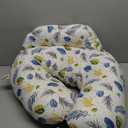 BATTOP Nursing Pillow for Breastfeeding - More Support for Mom, Feeding Pillow with Removable Cover and Adjustable Waist Strap, Plus Size Breastfeeding Pillow (Leaves)