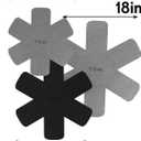 T-fal Premium Pot, Pan Cookware Protectors (6-Pack) for Stacking & Kitchen Organization, 14", 16" 18" Black and Gray