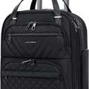 KROSER Carry On Underseat Multi-functional, 16-inch Underseater Lightweight Overnight Suitcase for Men Women, Black