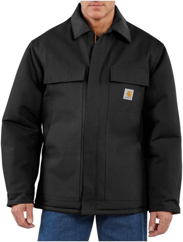 Carhartt Men's Loose Fit Firm Duck Insulated Traditional Coat (Medium, Black)