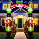 AerWo 10FT Christmas Inflatable Outdoor Decoration, Nutcracker Soldier Christmas Inflatables Arch, Christmas Blow Up Yard Decorations Built-in LED Lights Xmas Archway Outdoor for Lawn Garden Xmas