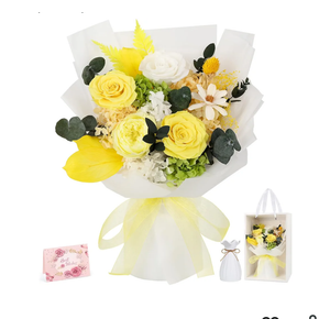 Flowers for Delivery Prime Preserved Flowers Bouquet That Last 3-5 Years Real Forever Roses Bouquet for Mom Mother Women Wife Anniversary Birthday Valentines Day Gifts for Her(Yellow)