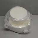 U-QE 100 Piece Ivory Scalloped Plastic Plates for Party - Plastic Plates Disposable Heavy Duty - High End Disposable Plates for Wedding Including 50PCS 9 '' Dinner Plates & 50PCS 6.5 '' Dessert Plates