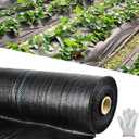 6x300FT Pro Weed Barrier Fabric - 3.8oz Commercial Grade, Black, UV-Resistant Woven PP Ground Cover for Lawn & Garden, Heavy Duty Weed Control, No Root Penetration